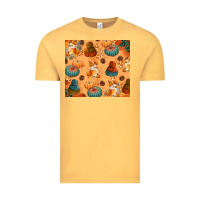 Vintage Mustard Fall Pumpkins Autumn Coffee Vintage Tee - texasbilliewilder