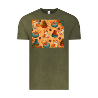 Vintage Olive Fall Pumpkins Autumn Coffee Vintage Tee - texasbilliewilder