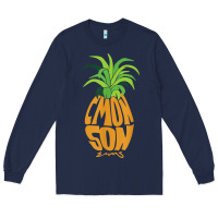 Navy vintage psych pineapple of gus c'mon son! crazy lover gift t shirt Long Sleeve Tee - lanVoArt