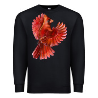 Black Flying Northern Cardinal Bird Premium Sweatshirt - LillyAllenDesigns