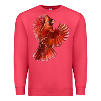 Cardinal Flying Northern Cardinal Bird Premium Sweatshirt - LillyAllenDesigns