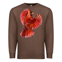 Chestnut Flying Northern Cardinal Bird Premium Sweatshirt - LillyAllenDesigns