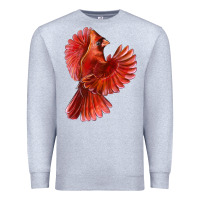 Heather Grey Flying Northern Cardinal Bird Premium Sweatshirt - LillyAllenDesigns