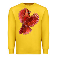 Lemon Flying Northern Cardinal Bird Premium Sweatshirt - LillyAllenDesigns