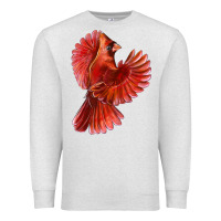 Oatmeal Heather Flying Northern Cardinal Bird Premium Sweatshirt - LillyAllenDesigns