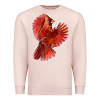 Pale Pink Flying Northern Cardinal Bird Premium Sweatshirt - LillyAllenDesigns