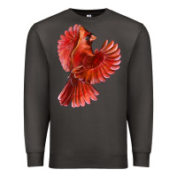 Smoke Flying Northern Cardinal Bird Premium Sweatshirt - LillyAllenDesigns