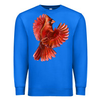 True Royal Flying Northern Cardinal Bird Premium Sweatshirt - LillyAllenDesigns