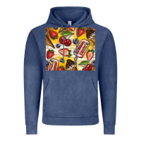 Vintage Denim summer ice cream with fruits Vintage Hoodie - TumblerDesignByShophia