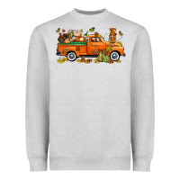 Heather Grey thanksgiving truck with gnome bbs Heavyweight Sweatshirt - BundleAndBundleShop