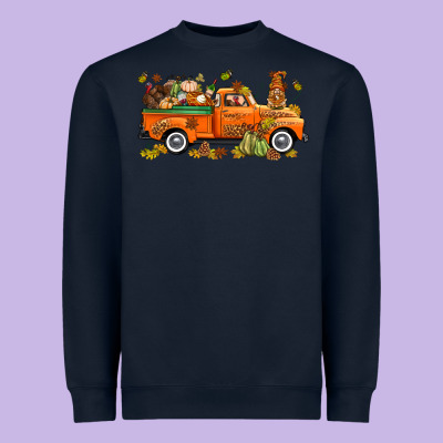 Thanksgiving Truck With Gnome Bbs Heavyweight Sweatshirt Designed By Bundleandbundleshop