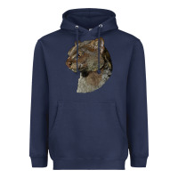 Navy Jaguarundi Head Heavyweight Hoodie - LillyAllenDesigns