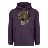 Plum Jaguarundi Head Heavyweight Hoodie - LillyAllenDesigns