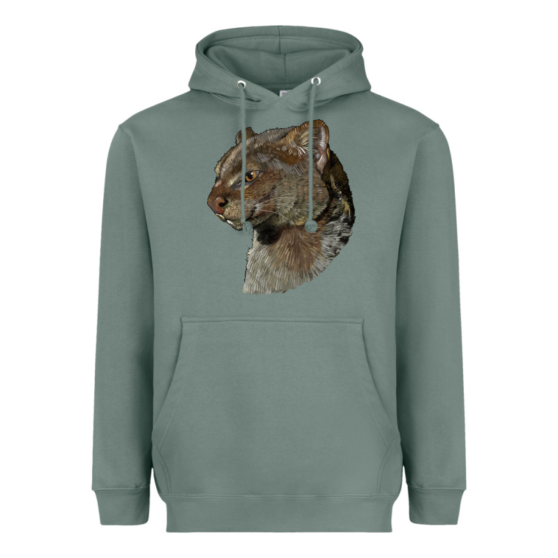 Jaguarundi Head Heavyweight Hoodie by LillyAllenDesigns | Teevron