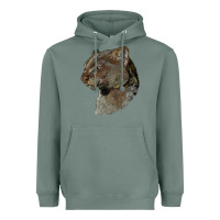 Sage Jaguarundi Head Heavyweight Hoodie - LillyAllenDesigns