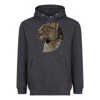 Smoke Jaguarundi Head Heavyweight Hoodie - LillyAllenDesigns