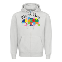 Dove Grey mama bear Zipper Hoodie - CowhideDigitalArt