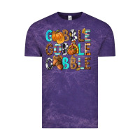 Cloud Purple Gobble Gobble Gobble with Turkey Vintage Tee - texasbilliewilder