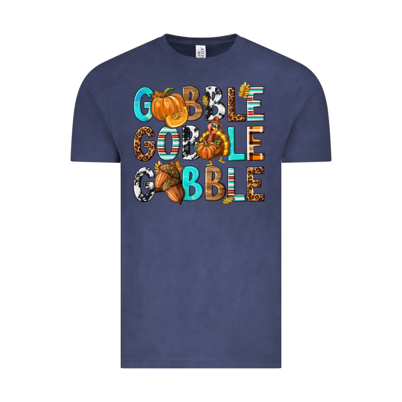 Gobble Gobble Gobble With Turkey Vintage Tee by texasbilliewilder | Teevron