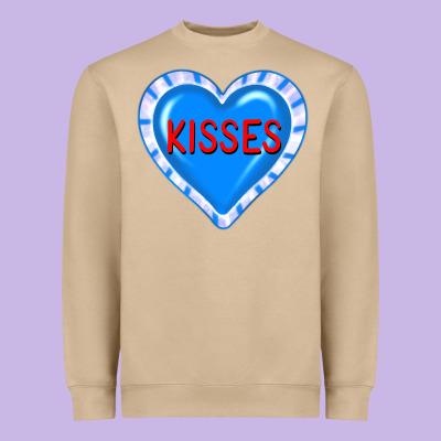Valentine's Day Hearts Heavyweight Sweatshirt Designed By Fadigitalartstudio