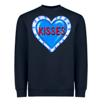 Navy valentine's day hearts Heavyweight Sweatshirt - FaDigitalArtStudio
