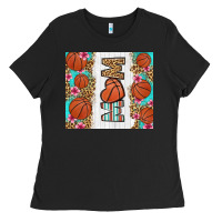 Black basketball mom Ladies Tee - LillyAllenDesigns