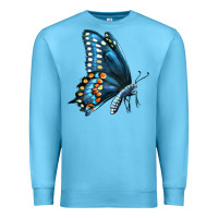 Ocean Blue Black Shallowtail Premium Sweatshirt - LillyAllenDesigns