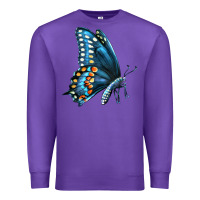 Purple Black Shallowtail Premium Sweatshirt - LillyAllenDesigns