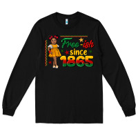 Black free ish since 1865 black girl peekaboo juneteenth Long Sleeve Tee - CowGirlArtShop
