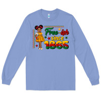 Free Ish Since 1865 Black Girl Peekaboo Juneteenth Long Sleeve Tee | Teevron