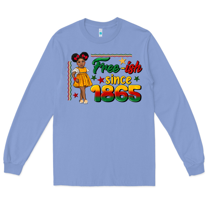 Free Ish Since 1865 Black Girl Peekaboo Juneteenth Long Sleeve Tee by CowGirlArtShop | Teevron