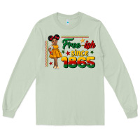Matcha free ish since 1865 black girl peekaboo juneteenth Long Sleeve Tee - CowGirlArtShop
