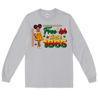 Moon Dust free ish since 1865 black girl peekaboo juneteenth Long Sleeve Tee - CowGirlArtShop