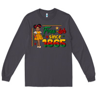 Smoke free ish since 1865 black girl peekaboo juneteenth Long Sleeve Tee - CowGirlArtShop