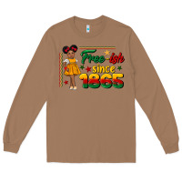 Toasted Coconut free ish since 1865 black girl peekaboo juneteenth Long Sleeve Tee - CowGirlArtShop