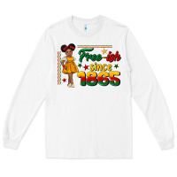 White free ish since 1865 black girl peekaboo juneteenth Long Sleeve Tee - CowGirlArtShop