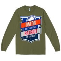 Army Green retro gator on saturday patriot on sunday gainesville gift Long Sleeve Tee - lanVoArt