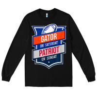 Black retro gator on saturday patriot on sunday gainesville gift Long Sleeve Tee - lanVoArt