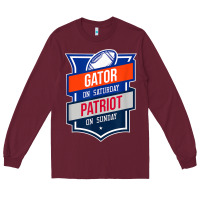 Burgundy retro gator on saturday patriot on sunday gainesville gift Long Sleeve Tee - lanVoArt