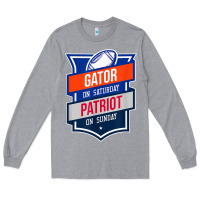 Heather Grey retro gator on saturday patriot on sunday gainesville gift Long Sleeve Tee - lanVoArt