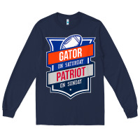 Navy retro gator on saturday patriot on sunday gainesville gift Long Sleeve Tee - lanVoArt