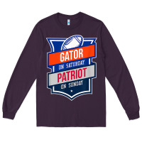 Plum retro gator on saturday patriot on sunday gainesville gift Long Sleeve Tee - lanVoArt