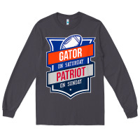 Retro Gator On Saturday Patriot On Sunday Gainesville Gift Long Sleeve Tee | Teevron