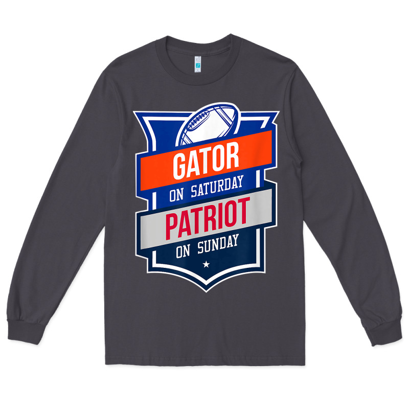 Retro Gator On Saturday Patriot On Sunday Gainesville Gift Long Sleeve Tee by lanVoArt | Teevron
