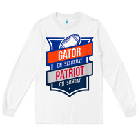 White retro gator on saturday patriot on sunday gainesville gift Long Sleeve Tee - lanVoArt
