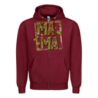 Burgundy mama fall Zipper Hoodie - CowhideDigitalArt