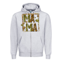 Heather Grey mama fall Zipper Hoodie - CowhideDigitalArt