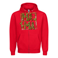 Red mama fall Zipper Hoodie - CowhideDigitalArt