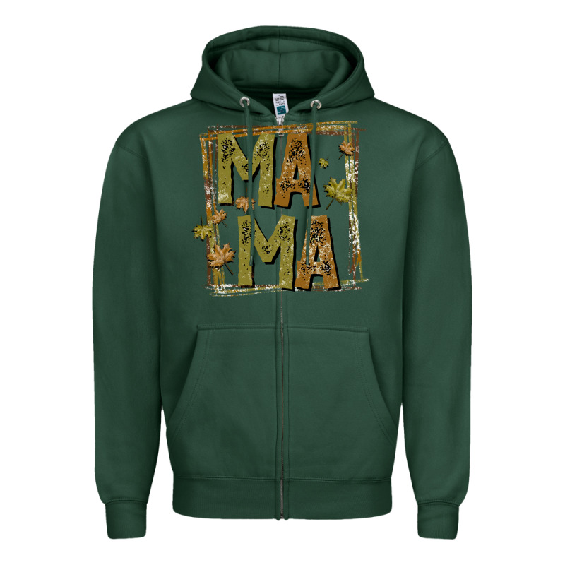 Mama Fall Zipper Hoodie by CowhideDigitalArt | Teevron