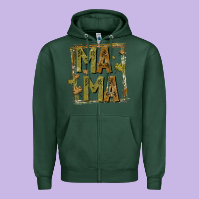 Mama Fall Zipper Hoodie Designed By Cowhidedigitalart